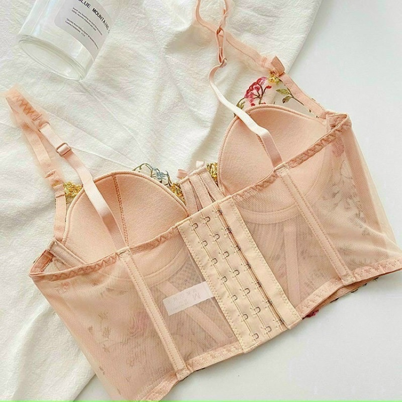 Áo lót conrset SS07 Basil nữ thêu hoa cổ điển đệm mỏng có gọng nâng ngực