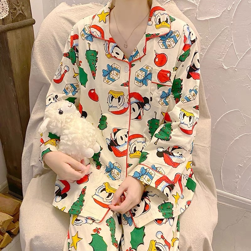 Đồ bộ ngủ nữ Pyjama hoạ tiết hoạt hình dễ thương chất cotton siêu mát | BigBuy360 - bigbuy360.vn