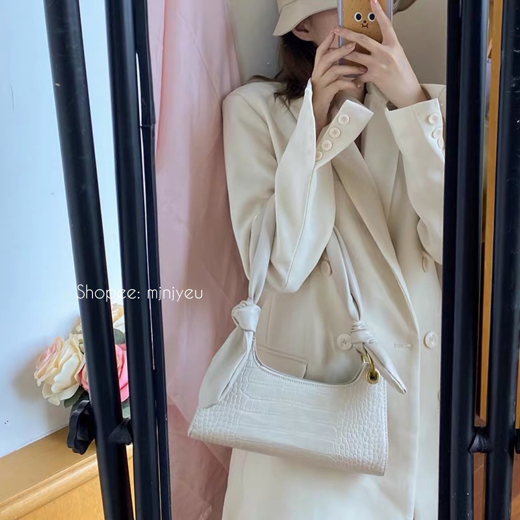 Túi kẹp nách Da Rắn Dây Xích Ngọc độc đáo chất da cao cấp siêu trend 2020