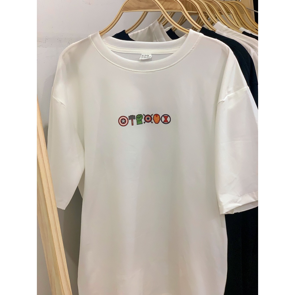 Áo thun Unisex form rộng hình Minions Avengers, áo phông Unisex tay lỡ Minions Avengers nam nữ vải Cotton Freesize JT41