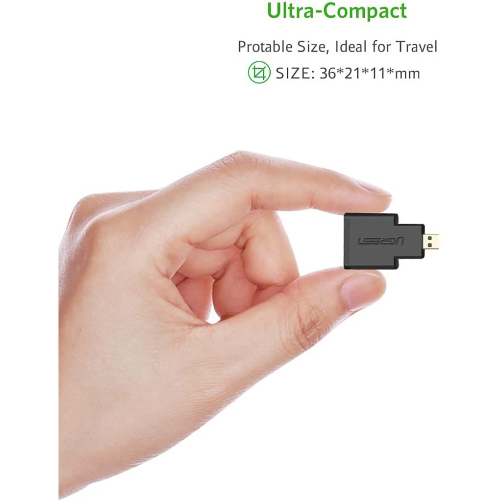 Đầu chuyển Micro HDMI sang HDMI Ugreen 20106 chính hãng - Hapustore