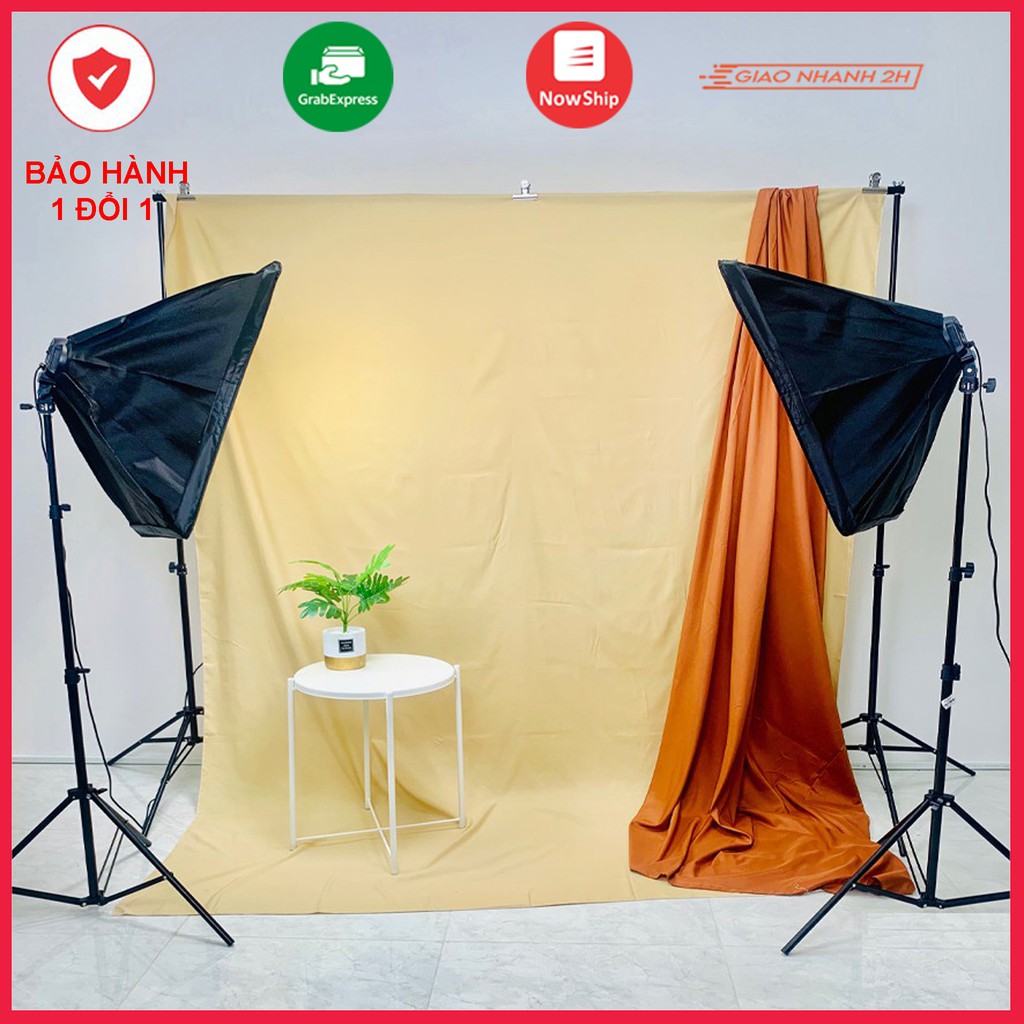 Bộ Khung Treo + Phông Nền Di Động Chữ U, KT 2x2m chụp ảnh, quay video, ảnh cưới, livestream,.. (tặng kẹp, túi đựng )