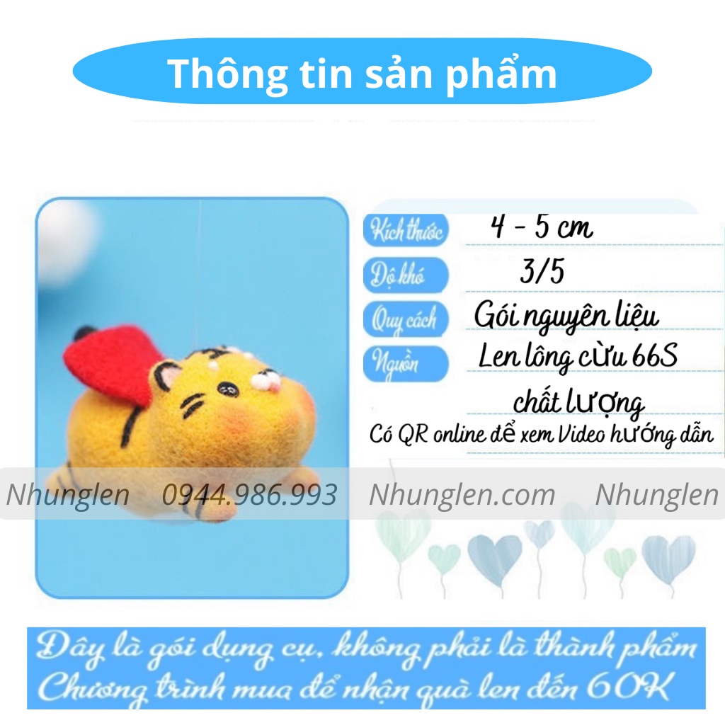 Bộ len chọc Siêu Nhân Thú Cưng, len chọc heo, kỳ lân, corgi, hổ du hành, làm móc khoá từ len, đồ handmade, quà tặng