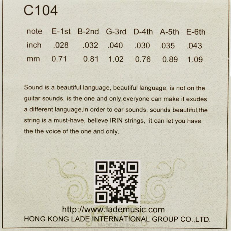 Dây Đàn C104 Bằng Đồng Mạ Bạc Nylon Thay Thế Cho Guitar Cổ Điển