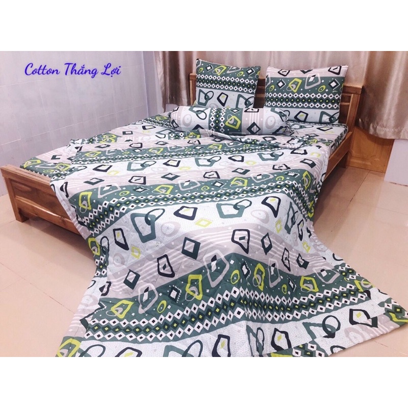 SET 5 MÓN{size drap 1m6}  VẢI COTTON THẮNG LỢI chat chọn mẫu