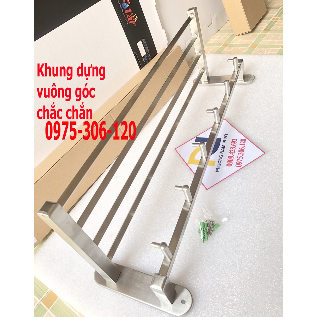 [CHẮC CHẮN DÀY 100% INOX 304] Thanh Treo Khăn Gắn Tường Bằng 100% inox 304 MKT4 hàng đặt xưởng dày chắc chắn