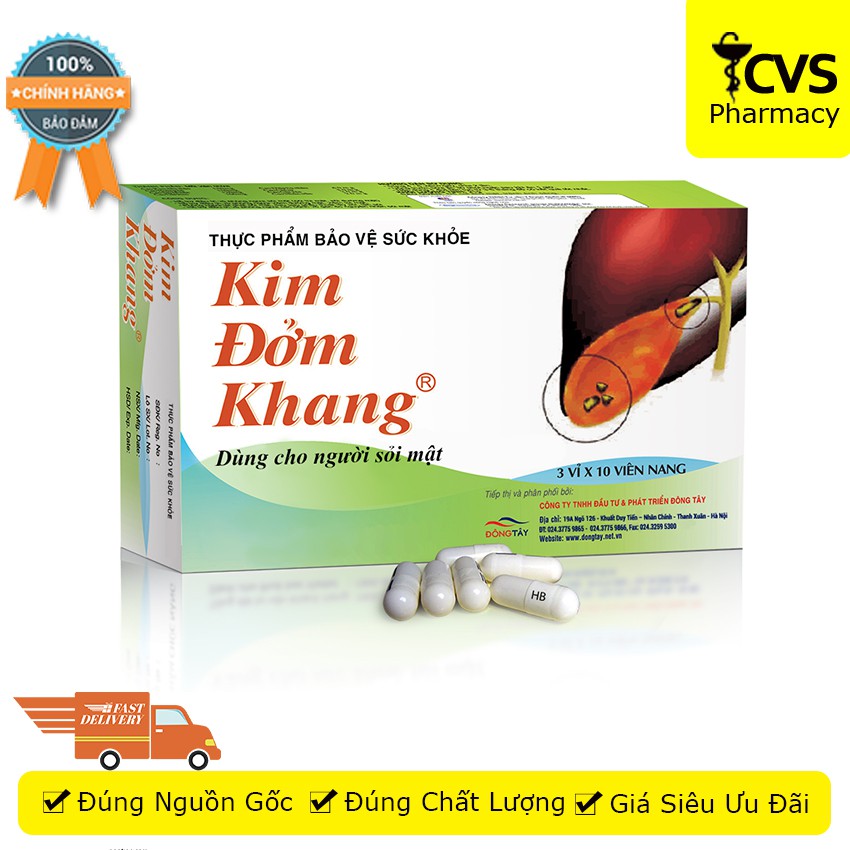 Kim Đởm Khang 30 viên uống hỗ trợ tan sỏi mật - cvspharmacy