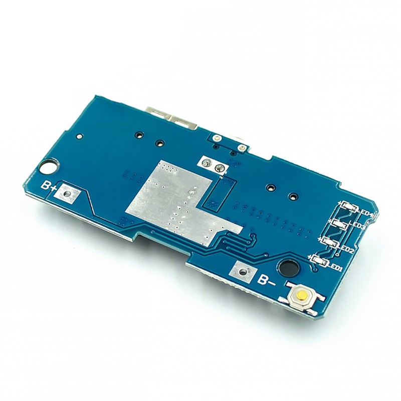 Kép Micro USB 3.7V đến 5V 2A Bảng mạch tăng cường nguồn điện di động Bộ sạc pin lithium Bảng mạch PCB 18650 Mô-đun nâng cấp có đèn Led