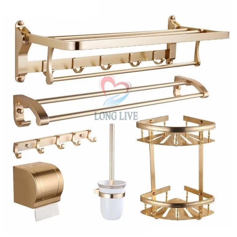 Bộ phụ kiện nhà tắm mạ Vàng phong cách sang trọng, tinh tế
