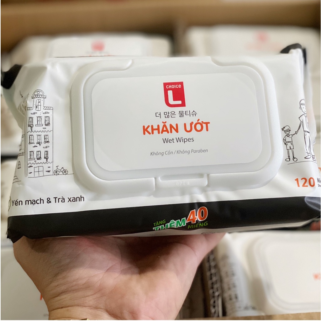KHĂN ƯỚT HÀN QUỐC LOTTE BỊCH 120 TỜ TIỆN DỤNG