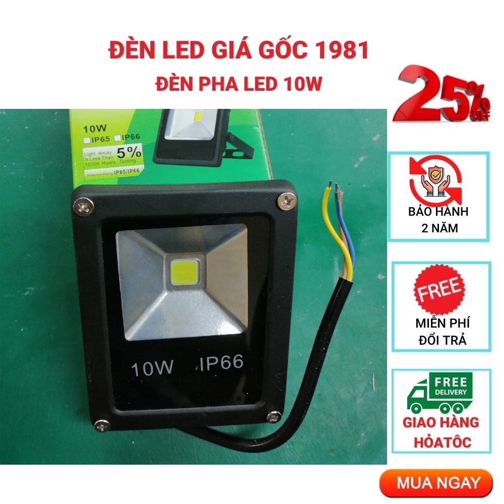 Đèn pha led 10w ánh sáng trắng và ánh sáng vàng chất lượng cao