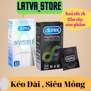 2 HỘP Bao cao su Invisible Extra Thin Extra Sensitive Và Perfoma Của hãng Durex _Latva_store2. _.