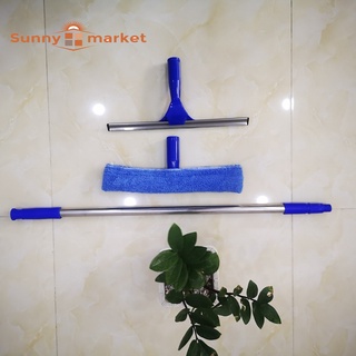 Bộ lau kính inox cao cấp 1,3m với 2 đầu: tay gạt kính, tay lau bông thỏ