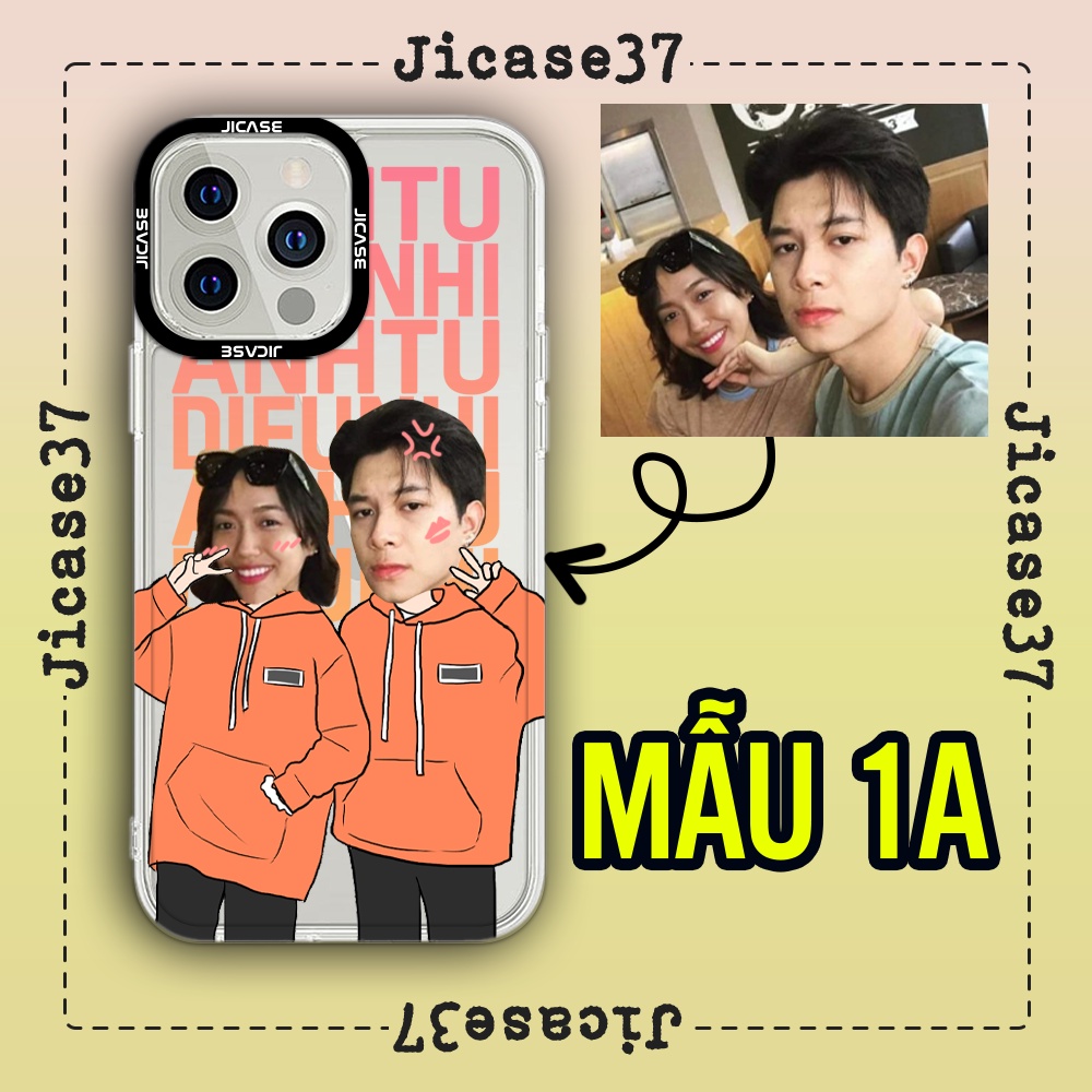 Ốp lưng iPhone cặp đôi ghép mặt in theo yêu cầu Jicase 6plus/6splus/7/7plus/8/8plus/x/xs/11/12/13/14promax