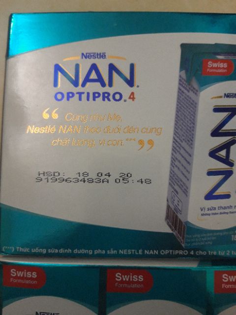 Lốc 4 sữa nước Nestlé NAN OPTIPRO 4 hộp pha sẵn 185ml