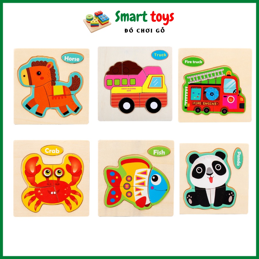 Đồ chơi giáo dục phát triển trí tuệ, tranh ghép xếp hình 3D lego cho bé 1-4 tuổi  Smart toys