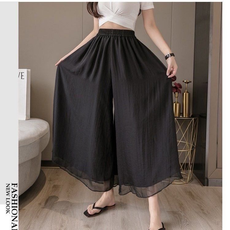 Quần Voan Ống Rộng Hai Lớp Phong Cách Mới Mùa Hè Cho Nữ @ -