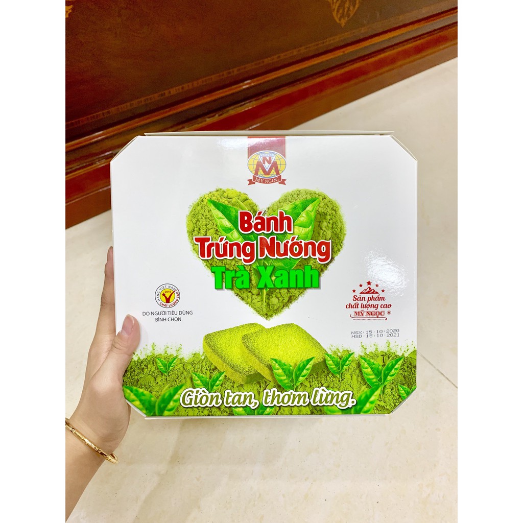 MỸ NGỌC - 216g Bánh trứng nướng TRÀ XANH - Baked egg cake with Green tea 216g