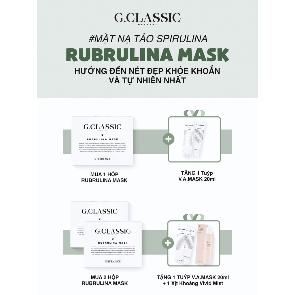 Mặt nạ tảo Bebalance G.Classic Rubrulina Mask tách lẻ 1 gói ( hộp 6 gói x 70g)
