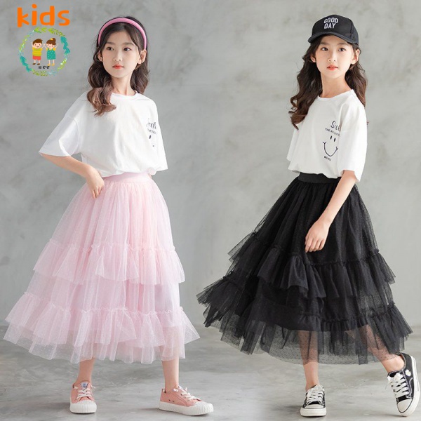 Set Áo Thun + Chân Váy Cotton Thời Trang Mùa Hè 2022 Cho Bé 3-5-8-10-12-13-15 Tuổi