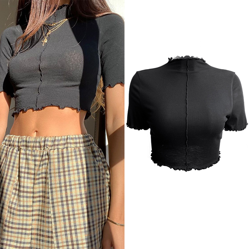 Áo Thun Nữ Ngắn Tay Cổ Tròn Thời Trang Hàn