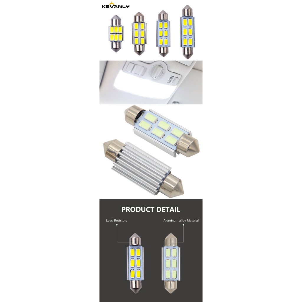 Set 10 đèn LED Kevanly C5W 31 36 39 41mm 5730 cho xe hơi