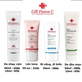 Kem chống nắng cell fusion c 100 💖 toning suncream 100