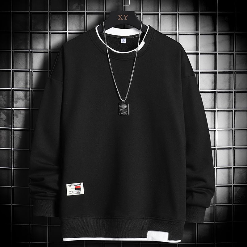 Áo sweater IELGY dáng rộng tay dài cổ tròn kiểu tròng qua đầu cho nam