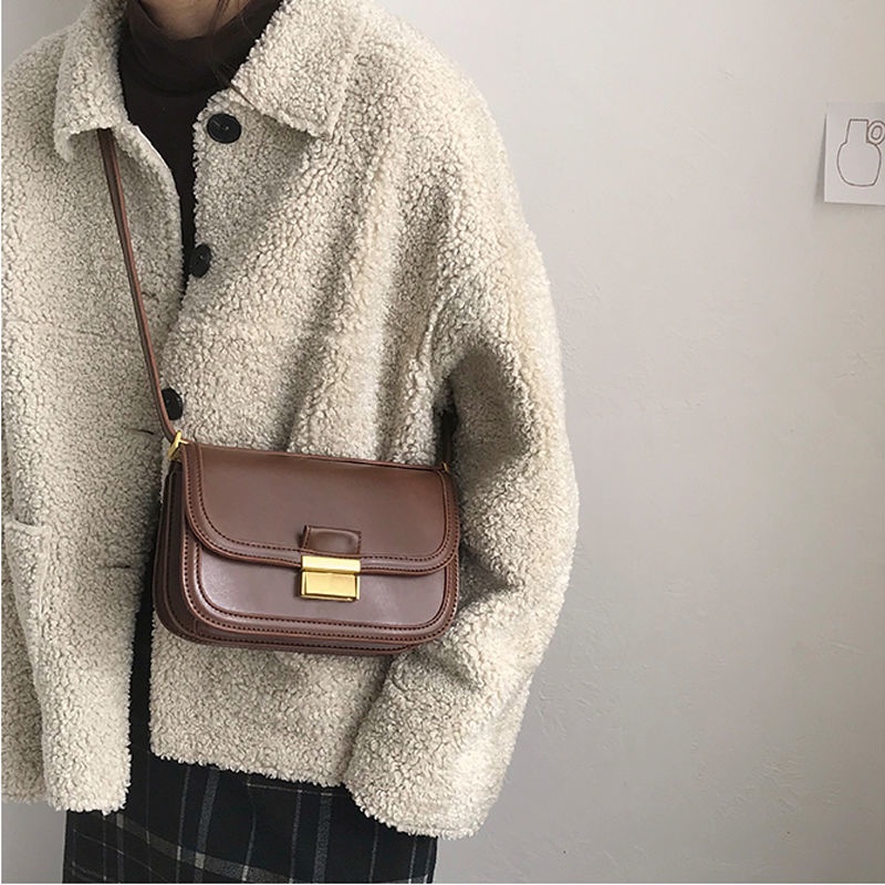 Túi đeo chéo hàn quốc túi đeo vai nữ thu đông túi hộp vuông