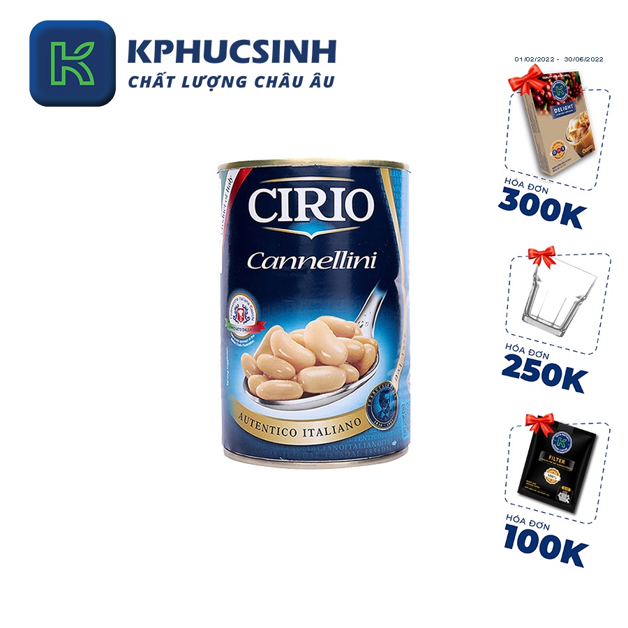 Đậu tây trắng Cirio 400g KPHUCSINH - Hàng Chính Hãng