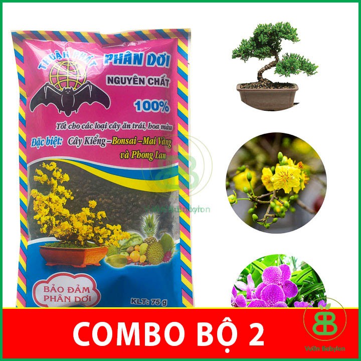 PHÂN DƠI HỮU CƠ NGUYÊN CHẤT DÙNG CHO HOA HỒNG - THUẬN PHÁT 75G 2 GÓI