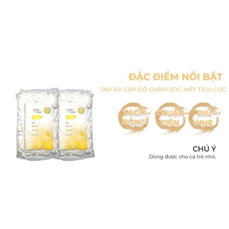 Bông tẩy trang Pháp Tetra Le Soin Laretat Pur 600 miếng mềm mịn không sơ [chính hãng]