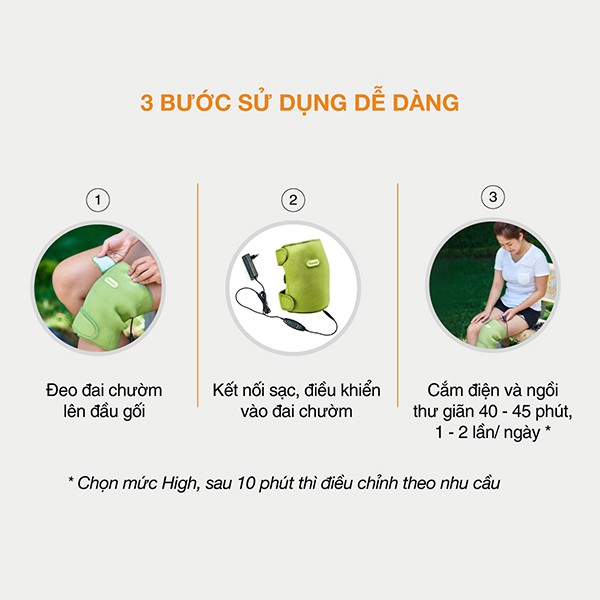 Bộ 2 Đai Chườm Khớp Gối Làm Nóng Bằng Điện Hapaku