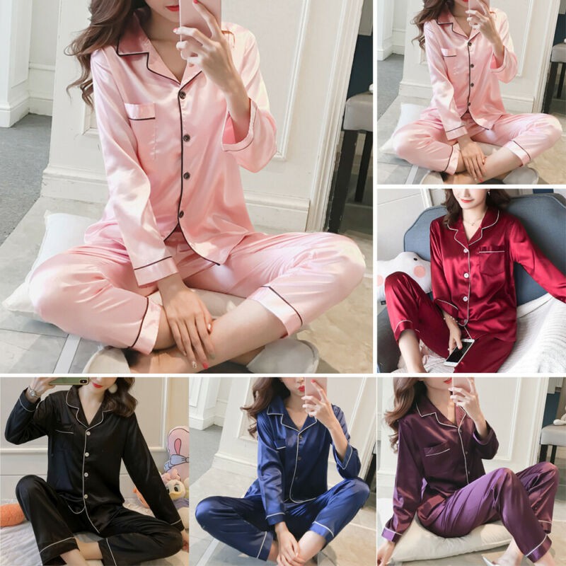 Set đồ ngủ dài tay mềm mại thời trang Hàn Quốc cho nữ