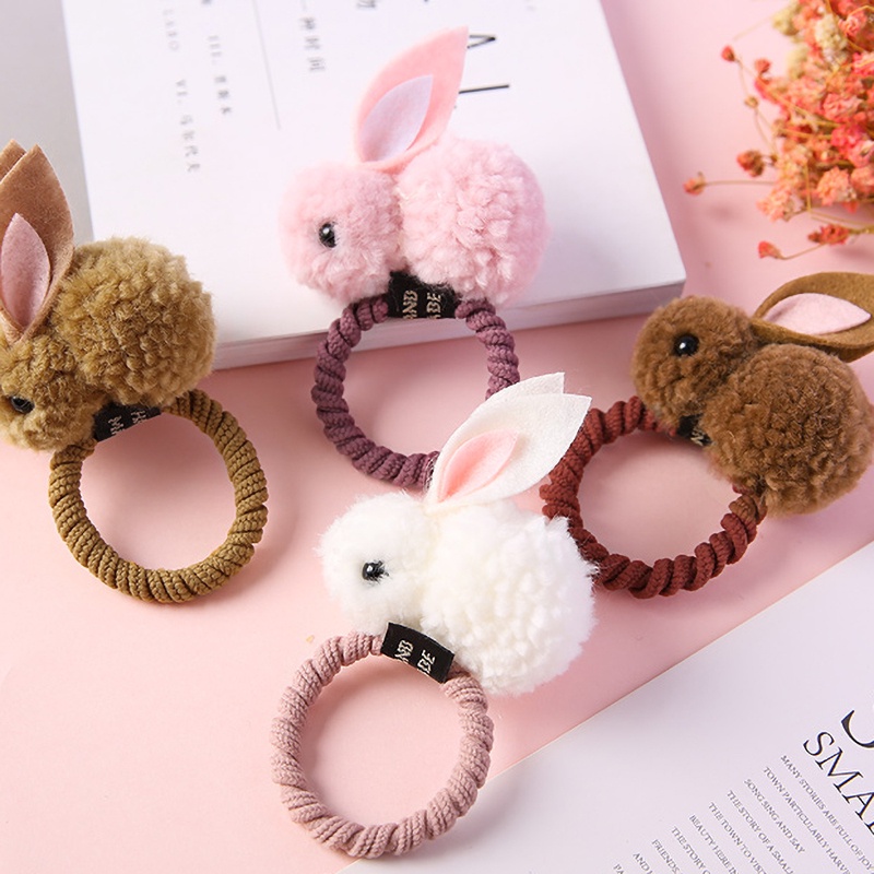 HSUKẹp tóc thiết kế thỏ bông 3D dễ thương thời trang cho bé gái YKD HSU