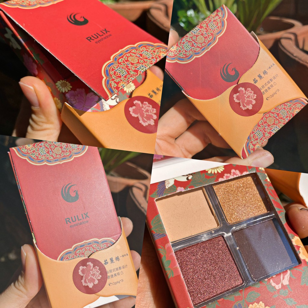 BẢNG PHẤN MẮT 4 Ô  RULIX CỔ TRANG 5822 eyeshadows palettes nội địa sỉ rẻ nhũ màu mắt lâu trôi chuẩn màu NGỰA BEAUTY | BigBuy360 - bigbuy360.vn