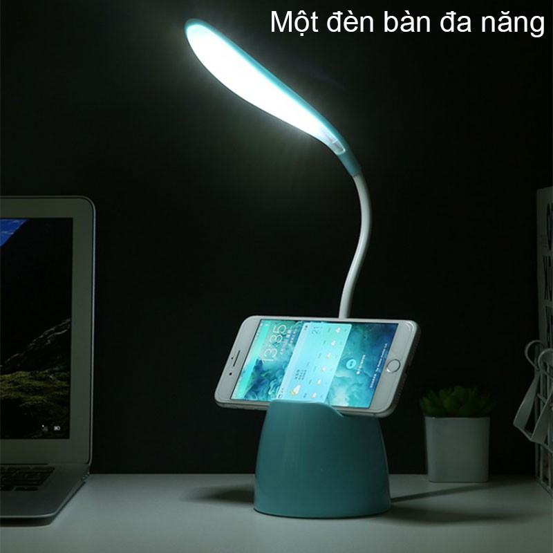 USB Sạc Đèn Bàn LED Dimmable Mắt-Chăm Sóc Đèn Học Linh Hoạt Cổ Ngỗng Bút & Giá Đỡ Điện Thoại Bàn Đèn Cho LFZ-DSNTD-PINK