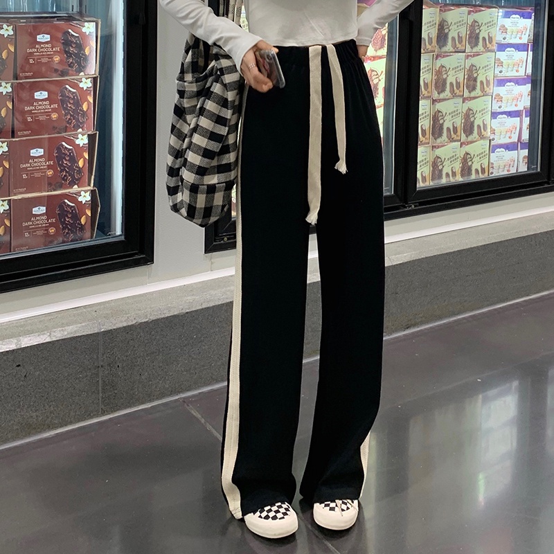 Quần thể thao lưng cao ống rộng thời trang