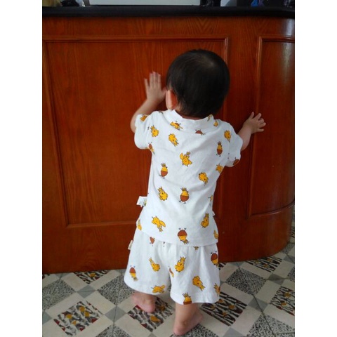 Bộ mặc nhà cho bé trai và bé gái Mialy Kids (6kg- 10kg)- Vải cotton mát mẻ, thoáng mát cho bé