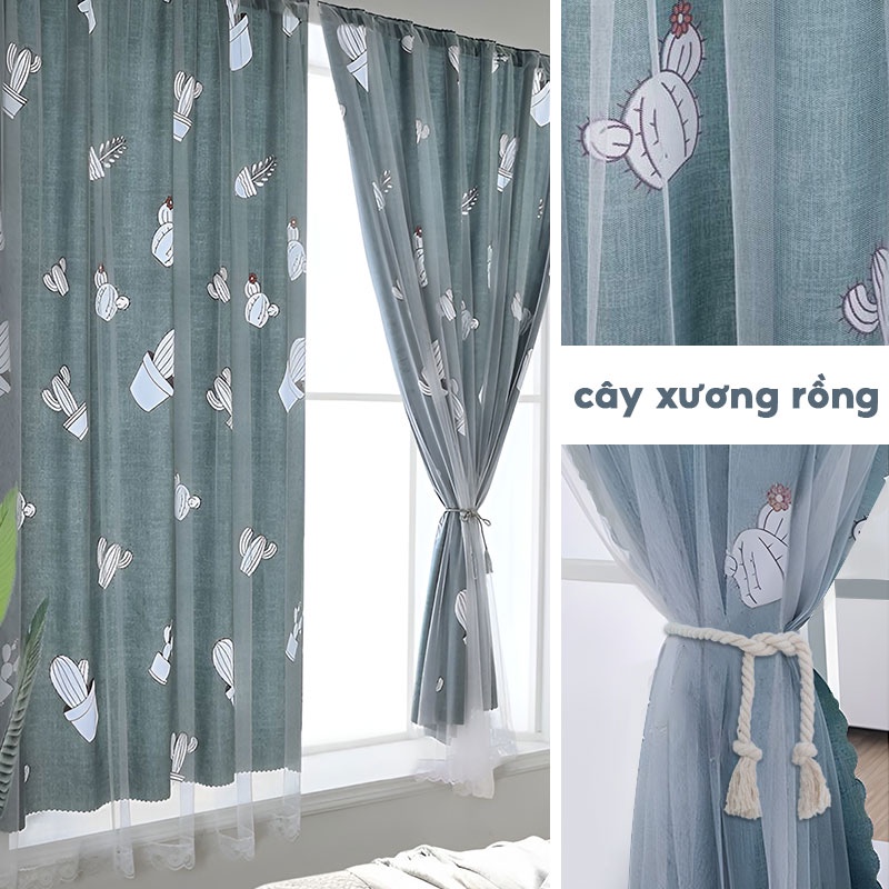Rèm Cửa Sổ Dán Tường  2 Lớp Chống Nắng Rèm Cửa Dán Trang trí cửa sổ Rèm chắn chống nắng rèm cửa dán
