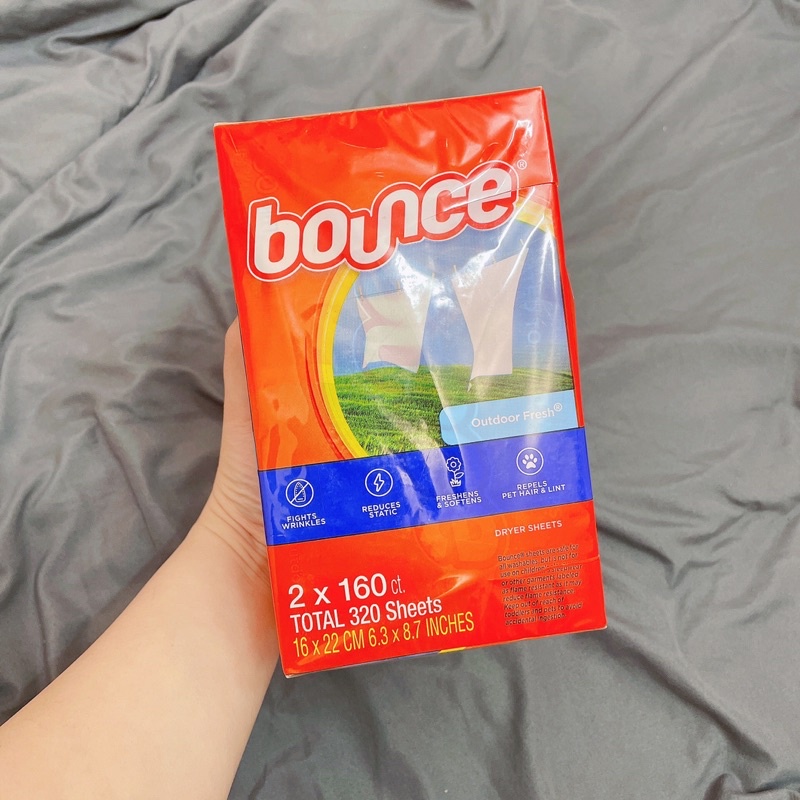 Giấy thơm quần áo BOUNCE Outdoor Fresh đa năng của MỸ set 50 TỜ - 30 TỜ - 10 TỜ