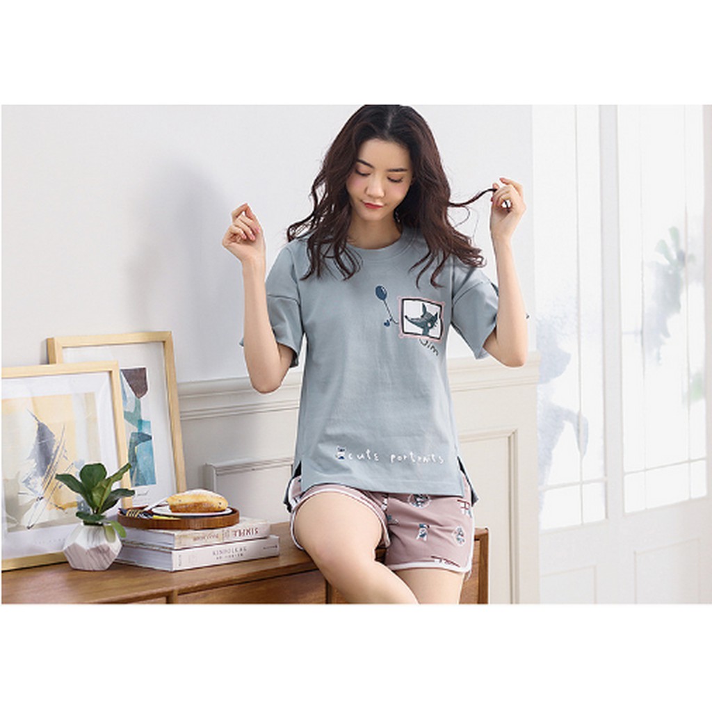 [ẢNH THẬT] Bộ quần đùi nữ vải cotton 100% siêu thoáng mát, kiểu dáng cute - M-2XL | BigBuy360 - bigbuy360.vn