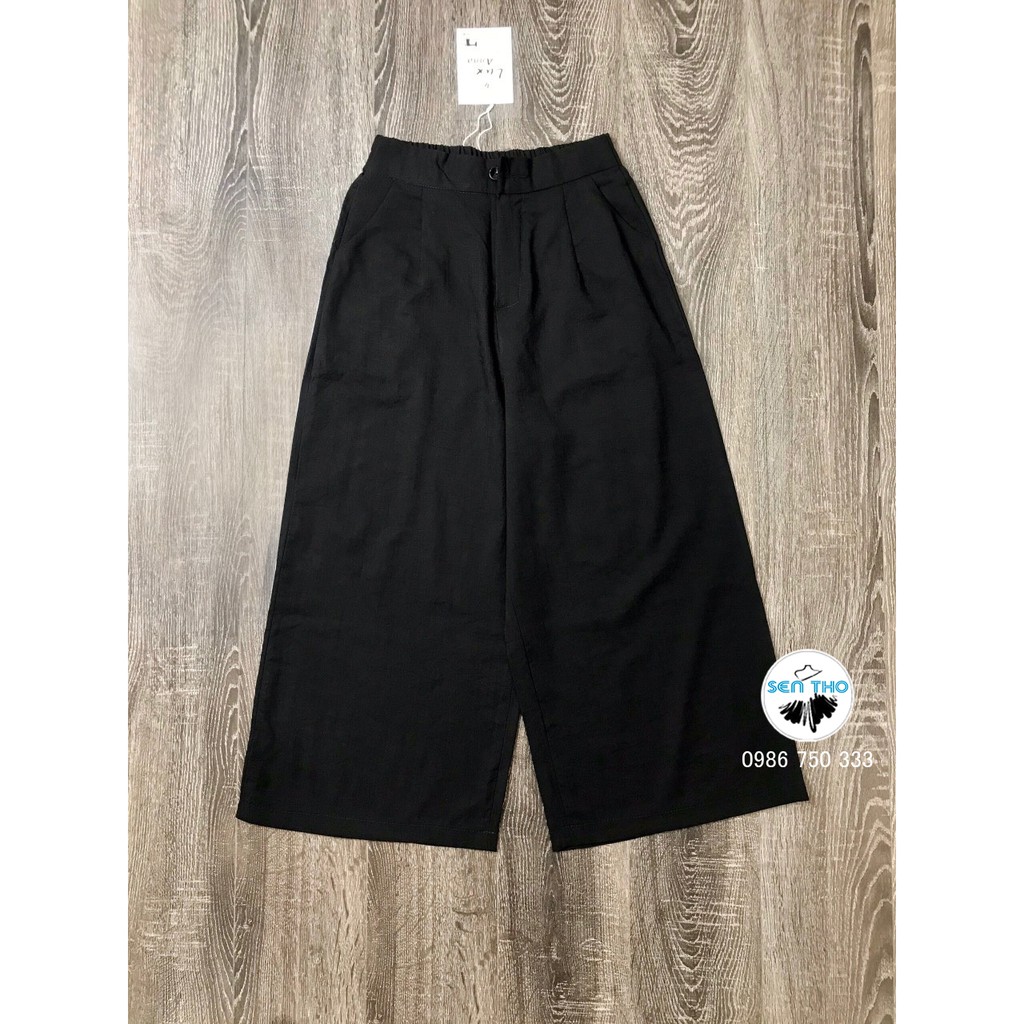 Quần Đũi Nữ Ống Rộng, Culottes Dáng Lửng, Cạp Chun Sau, Form Rộng, Nhiều Màu Sắc (Đen, Trắng, Ghi, Nâu, Be)