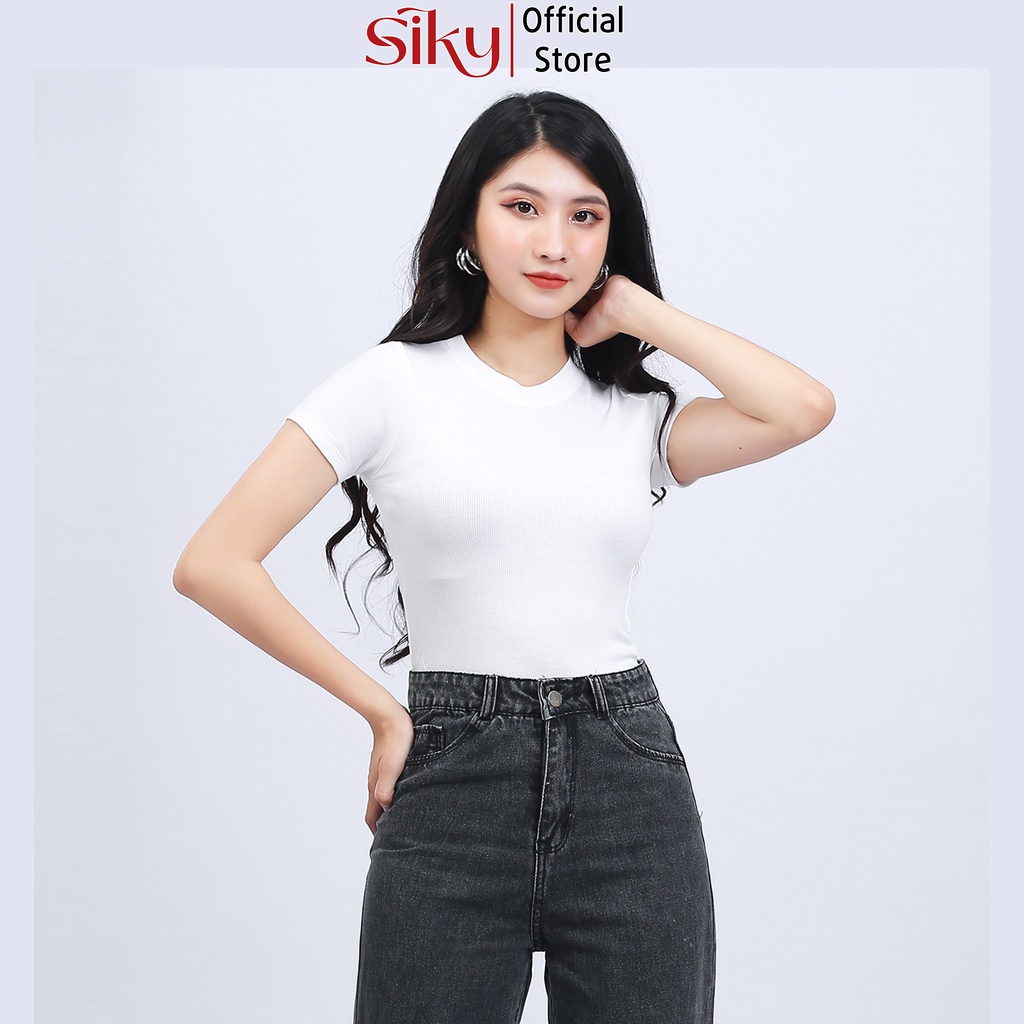 Áo croptop nữ SIKY ôm body chất thun tăm mềm mịn CR01
