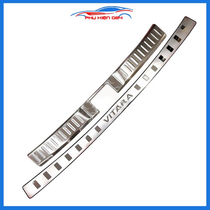 Ốp chống trầy cốp Vitara 2015-2016-2017-2018-2019 inox sáng bóng bảo vệ xe chống va đập
