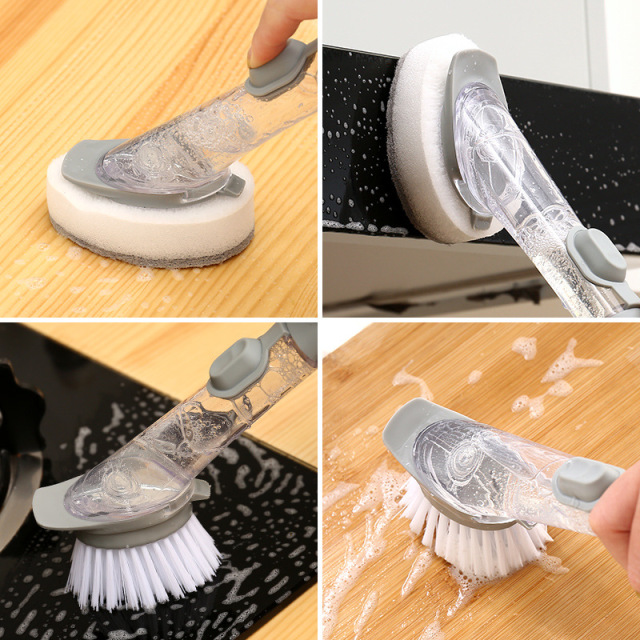 Bàn chải vệ sinh tự động khuếch tán nước rửa chén cho đồ dùng nhà bếp