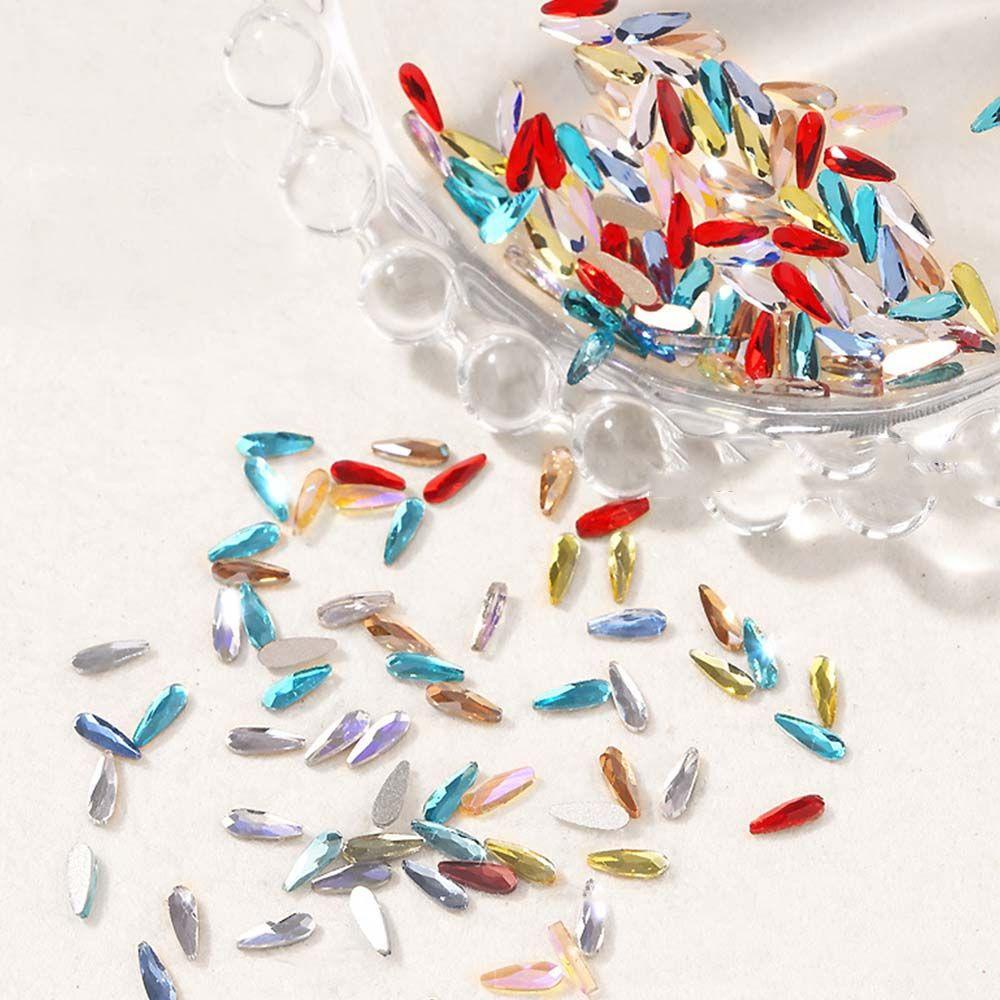 Bộ 50 Phụ Kiện Trang Trí Móng Tay 3D Hình Chữ Nhật Lấp Lánh