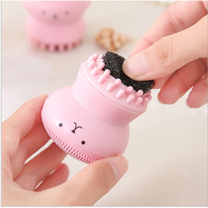 Cọ Rửa Mặt Bạch Tuộc Tiện Dụng Massage Sạch Sâu Lông Mềm - QueenStore