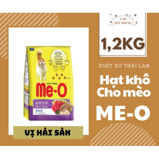 Túi 1,2kg Thức ăn cho mèo ME-O vị hải sản | Hạt khô Me-O