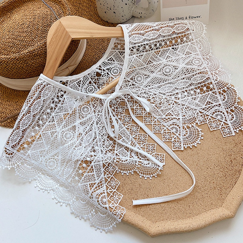 Cổ Áo Ren Rỗng Thêu Họa Tiết Có Thể Tháo Rời Cho Nữ